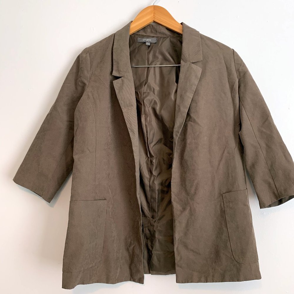 UMGEE Olive Green ¾ Sleeve Blazer